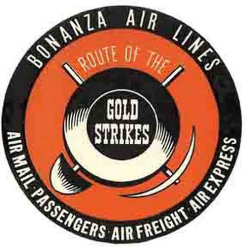 Bonanza Airlines luggage label